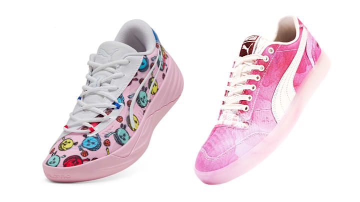 The PUMA x Veniceball Santé Majesty sneaker pack. The PUMA x Veniceball Santé Majesty sneaker pack.