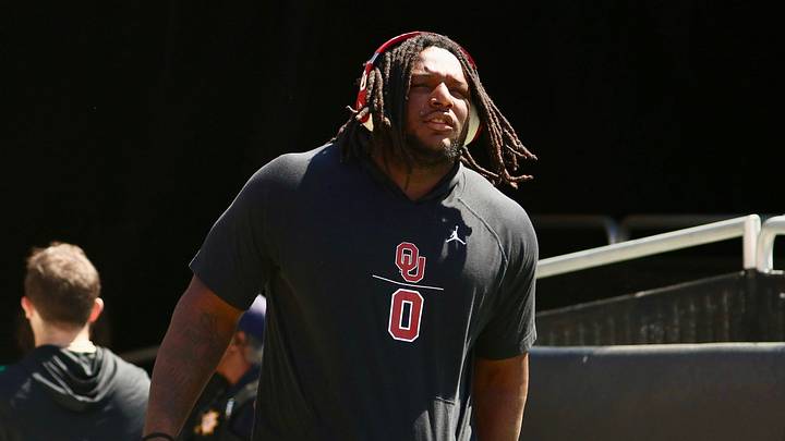 Oklahoma defensive tackle David Stone takes the field for pregame at Sanford Stadium in Athens, GA. Oklahoma defensive tackle David Stone takes the field for pregame at Sanford Stadium in Athens, GA.