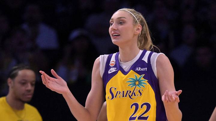 May 17, 2026; Los Angeles, California, USA;  Los Angeles Sparks forward Cameron Brink (22) reacts after seh was called for a foul in the second half against the Toronto Tempo at Crypto.com Arena. Mandatory Credit: Jayne Kamin-Oncea-Imagn Images