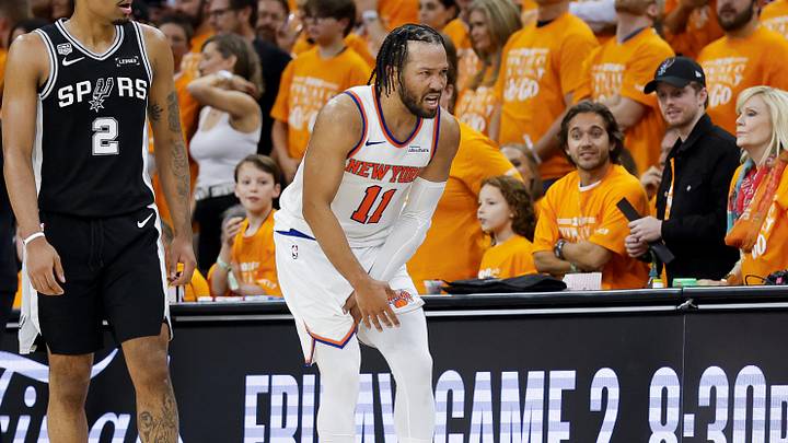 Jalen Brunson was hobbled multiple times in New York’s Game 1 victory over the Spurs