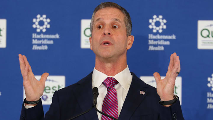 New York Giants head coach John Harbaugh