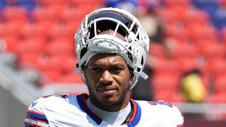 Aug 15, 2026; Orchard Park, New York, USA; Buffalo Bills wide receiver DJ Moore (2) prior to the game between the Carolina Panthers and Buffalo Bills at New Highmark Stadium. Mandatory Credit: Gregory Fisher-Imagn Images