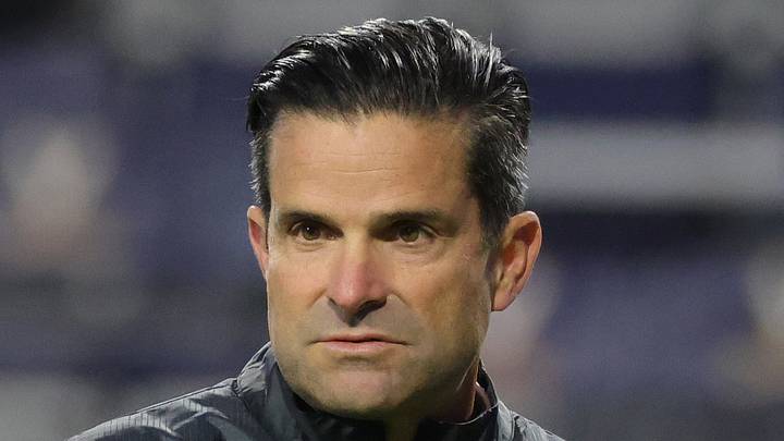 Oct 23, 2026; Charlottesville, Virginia, USA; Duke Blue Devils head coach Manny Diaz looks on from the field prior to the game against the Virginia Cavaliers at Scott Stadium. Mandatory Credit: Amber Searls-Imagn Images