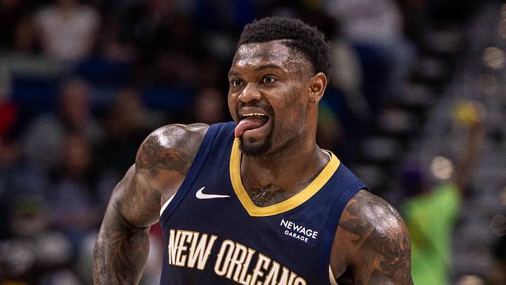 Feb 11, 2026; New Orleans, Louisiana, USA; New Orleans Pelicans forward Zion Williamson (1) reacts to a play against the Miami Heat during the first half at Smoothie King Center. Mandatory Credit: Stephen Lew-Imagn Images Feb 11, 2026; New Orleans, Louisiana, USA; New Orleans Pelicans forward Zion Williamson (1) reacts to a play against the Miami Heat during the first half at Smoothie King Center. Mandatory Credit: Stephen Lew-Imagn Images