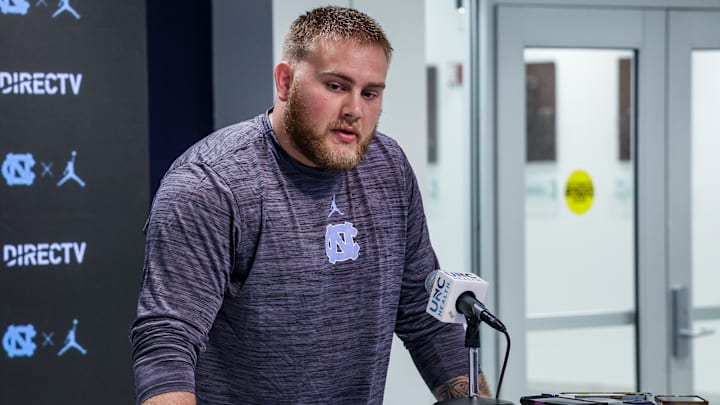 North Carolina offensive lineman Austin Blaske
