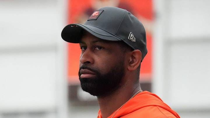 General manager Andrew Berry watches the Browns OTA camp in Berea on May 20, 2026.