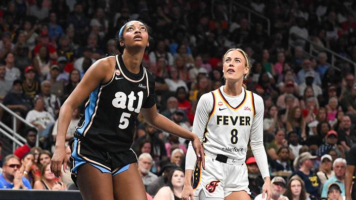 Angel Reese and Sophie Cunningham during an Indiana Fever vs. Atlanta Dream game. Angel Reese and Sophie Cunningham during an Indiana Fever vs. Atlanta Dream game.