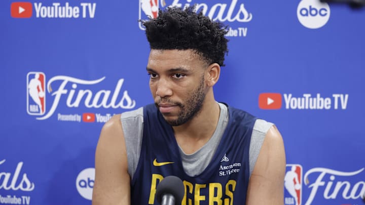 Indiana Pacers center Tony Bradley (13) during NBA Finals Media Day at Paycom Center.