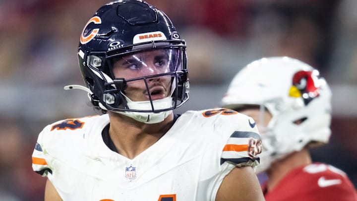 Nov 3, 2024; Glendale, Arizona, USA; Chicago Bears defensive end Austin Booker (94) against the Arizona Cardinals at State Farm Stadium.
