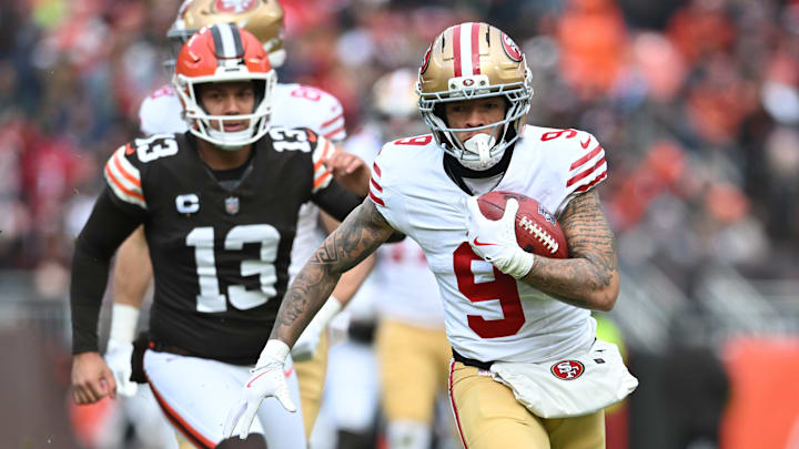 San Francisco 49ers wide receiver Skyy Moore (9) San Francisco 49ers wide receiver Skyy Moore (9)