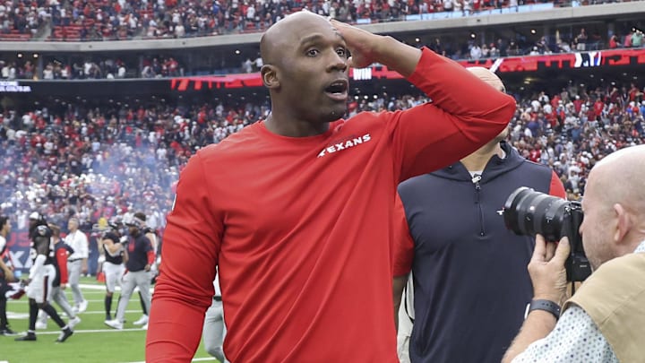 Oct 27, 2024; Houston, Texas, USA; Houston Texans head coach DeMeco Ryans reacts after the game against the Indianapolis Colts at NRG Stadium. Mandatory Credit: Troy Taormina-Imagn Images Oct 27, 2024; Houston, Texas, USA; Houston Texans head coach DeMeco Ryans reacts after the game against the Indianapolis Colts at NRG Stadium. Mandatory Credit: Troy Taormina-Imagn Images