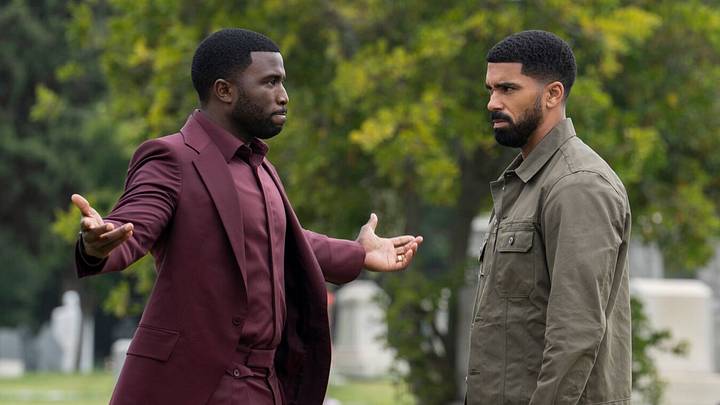 Nemesis. (L to R) Y’lan Noel as Coltrane Wilder, Matthew Law as Isaiah Stiles in episode 105 of Nemesis