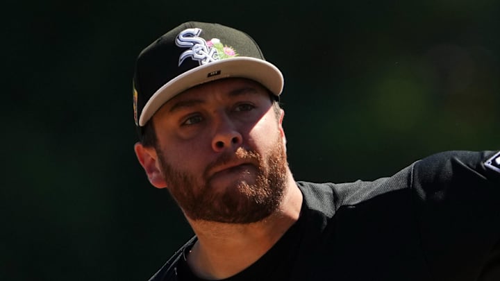 Mar 11, 2026; Phoenix, Arizona, USA; Chicago White Sox pitcher Anthony Kay (18) pitches against the Los Angeles Angels during the second inning at Camelback Ranch-Glendale. Mandatory Credit: Joe Camporeale-Imagn Images