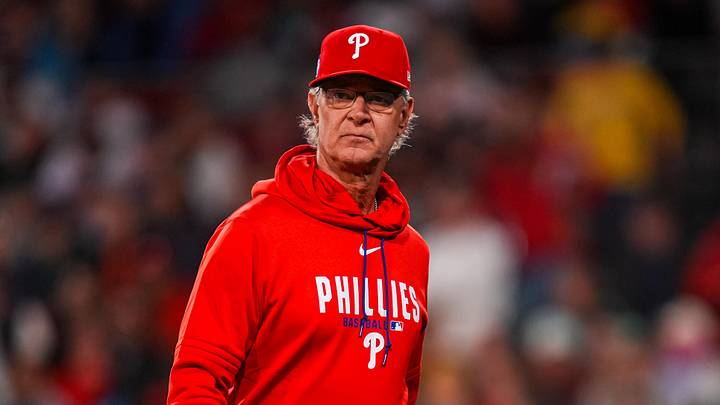 May 12, 2026; Boston, Massachusetts, USA; Philadelphia Phillies interim manager Don Mattingly (8) exits the mound during the game against the Boston Red Sox in the eighth inning at Fenway Park. May 12, 2026; Boston, Massachusetts, USA; Philadelphia Phillies interim manager Don Mattingly (8) exits the mound during the game against the Boston Red Sox in the eighth inning at Fenway Park.