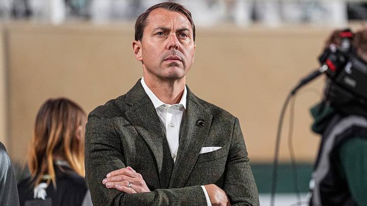 Michigan State Director of Athletics J Batt watches a play against Western Michigan form the sideline during the second half at Spartan Stadium in East Lansing on Friday, August 29, 2025. Michigan State Director of Athletics J Batt watches a play against Western Michigan form the sideline during the second half at Spartan Stadium in East Lansing on Friday, August 29, 2025.