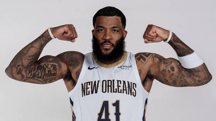 Sep 28, 2026; New Orleans, LA, USA;  New Orleans Pelicans forward Saddiq Bey (41) takes part in media day at Smoothie King Center.  Mandatory Credit: Matthew Hinton-Imagn Images