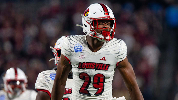 Louisville's Storm Duck (29) celebrated a sack on FSU quarterback Brock Glenn Louisville's Storm Duck (29) celebrated a sack on FSU quarterback Brock Glenn