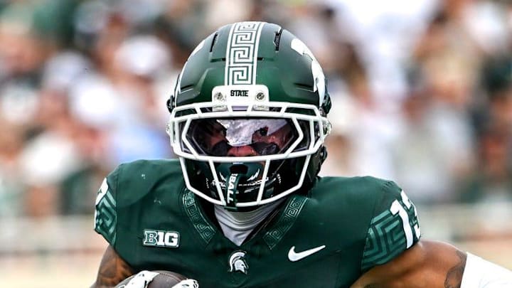 Michigan State's Chrishon McCray runs a reverse against Youngstown State during the second quarter on Saturday, Sept. 13, 2025, at Spartan Stadium in East Lansing.