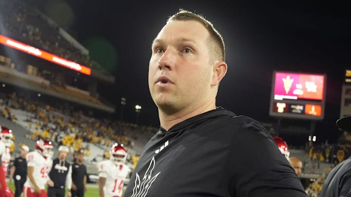 ASU Sun Devils head coach Kenny Dillingham walks off the field after a 24-16 loss to the Houston Cougars at Mountain America Stadium in Tempe on Oct. 25, 2025. ASU Sun Devils head coach Kenny Dillingham walks off the field after a 24-16 loss to the Houston Cougars at Mountain America Stadium in Tempe on Oct. 25, 2025.