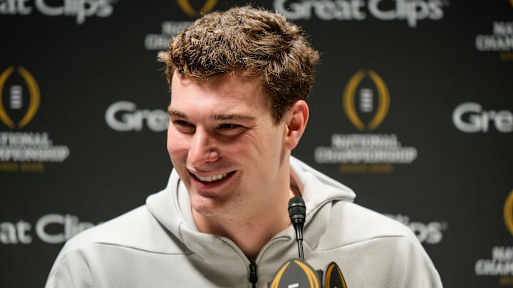 Indiana Hoosiers quarterback Fernando Mendoza (15) answers questions Saturday, Jan. 17, 2026, during the Indiana media day at the Miami Beach Convention Center in Miami.