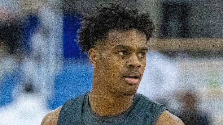 Fishers High School's guard Jalen Haralson (10) at Carmel High School, Tuesday, Feb. 28, 2023, during the Fishers boys sectional win over HSE, 68-49.
