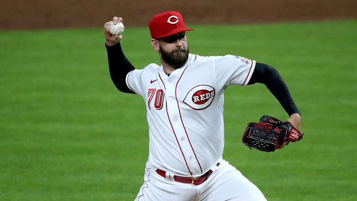 Cincinnati Reds starting pitcher Tejay Antone (70) 