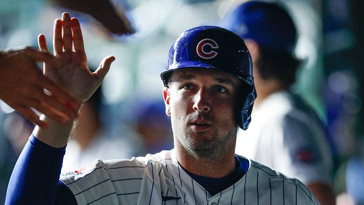 Aug 4, 2026; Chicago, Illinois, USA; Chicago Cubs designated hitter Alex Bregman (3) celebrates in the dugout after scoring against the Los Angeles Dodgers during the sixth inning at Wrigley Field. Mandatory Credit: Kamil Krzaczynski-Imagn Images Aug 4, 2026; Chicago, Illinois, USA; Chicago Cubs designated hitter Alex Bregman (3) celebrates in the dugout after scoring against the Los Angeles Dodgers during the sixth inning at Wrigley Field. Mandatory Credit: Kamil Krzaczynski-Imagn Images