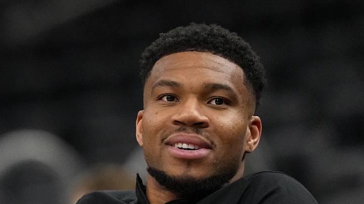 Apr 10, 2026; Milwaukee, Wisconsin, USA; Milwaukee Bucks forward Giannis Antetokounmpo looks on during warmups prior to the game against the Brooklyn Nets at Fiserv Forum. Mandatory Credit: Jeff Hanisch-Imagn Images Apr 10, 2026; Milwaukee, Wisconsin, USA; Milwaukee Bucks forward Giannis Antetokounmpo looks on during warmups prior to the game against the Brooklyn Nets at Fiserv Forum. Mandatory Credit: Jeff Hanisch-Imagn Images