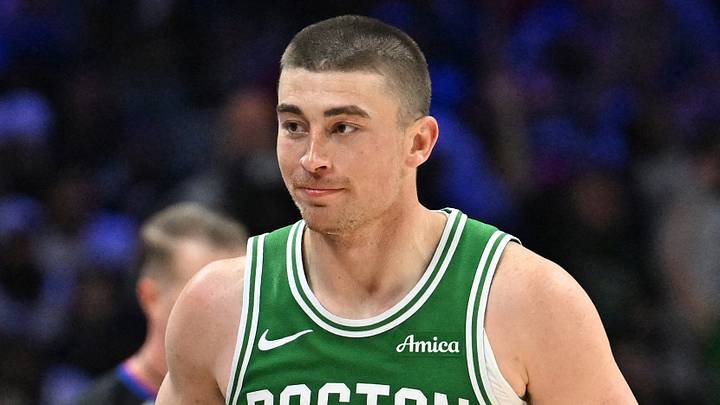 Apr 26, 2026; Philadelphia, Pennsylvania, USA; Boston Celtics guard Payton Pritchard (11) reacts after making a three point basket against the Philadelphia 76ers during the second half at Xfinity Mobile Arena. Mandatory Credit: Eric Hartline-Imagn Images