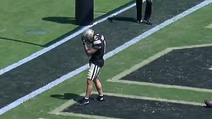 Michael Jackson III celebrates a touchdown catch Michael Jackson III celebrates a touchdown catch