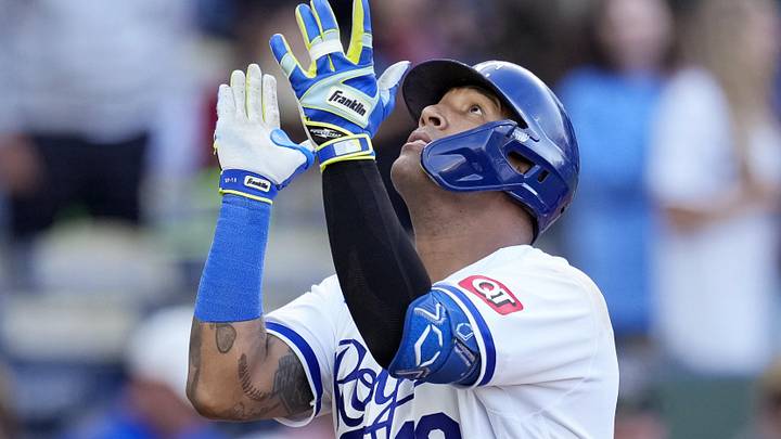 May 20, 2026; Kansas City, Missouri, USA; Kansas City Royals first baseman Salvador Perez (13) reacts after hitting a home run during the second inning against the Boston Red Sox at Kauffman Stadium. Mandatory Credit: Jay Biggerstaff-Imagn Images May 20, 2026; Kansas City, Missouri, USA; Kansas City Royals first baseman Salvador Perez (13) reacts after hitting a home run during the second inning against the Boston Red Sox at Kauffman Stadium. Mandatory Credit: Jay Biggerstaff-Imagn Images