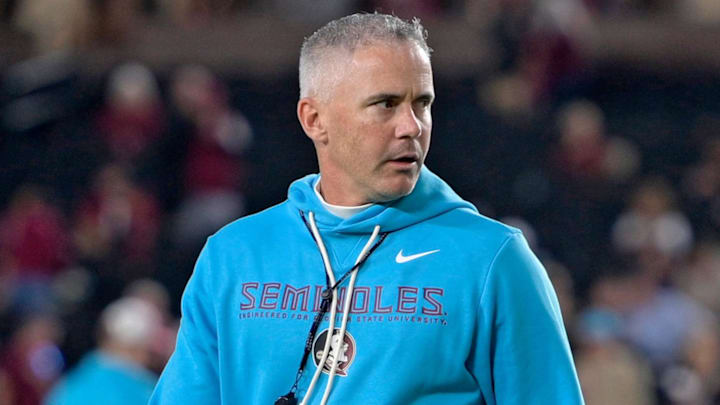 Nov 1, 2025; Tallahassee, Florida, USA; Florida State Seminoles head coach Mike Norvell walks on the field before the game against the Wake Forest Demon Deacons at Doak S. Campbell Stadium. Mandatory Credit: Melina Myers-Imagn Images Nov 1, 2025; Tallahassee, Florida, USA; Florida State Seminoles head coach Mike Norvell walks on the field before the game against the Wake Forest Demon Deacons at Doak S. Campbell Stadium. Mandatory Credit: Melina Myers-Imagn Images