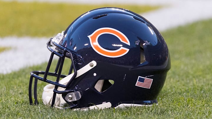Sep 28, 2017; Green Bay, WI, USA; A Chicago Bears helmet on the field during warmups prior to the game against the Green Bay Packers at Lambeau Field. Mandatory Credit: Jeff Hanisch-Imagn Images Sep 28, 2017; Green Bay, WI, USA; A Chicago Bears helmet on the field during warmups prior to the game against the Green Bay Packers at Lambeau Field. Mandatory Credit: Jeff Hanisch-Imagn Images