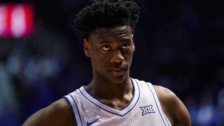 Mar 7, 2026; Provo, Utah, USA; BYU Cougars forward AJ Dybantsa (3) looks on during the first half against the Texas Tech Red Raiders at Marriott Center. Mandatory Credit: Aaron Baker-Imagn Images Mar 7, 2026; Provo, Utah, USA; BYU Cougars forward AJ Dybantsa (3) looks on during the first half against the Texas Tech Red Raiders at Marriott Center. Mandatory Credit: Aaron Baker-Imagn Images