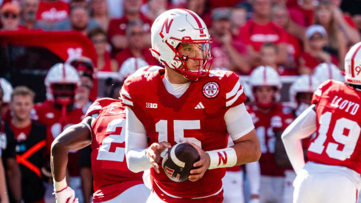 Nebraska quarterback Dylan Raiola in 14-7 win over Rutgers