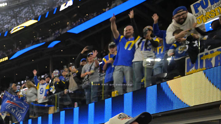 Los Angeles Rams fans. Mandatory Credit: Jayne Kamin-Oncea-Imagn Images