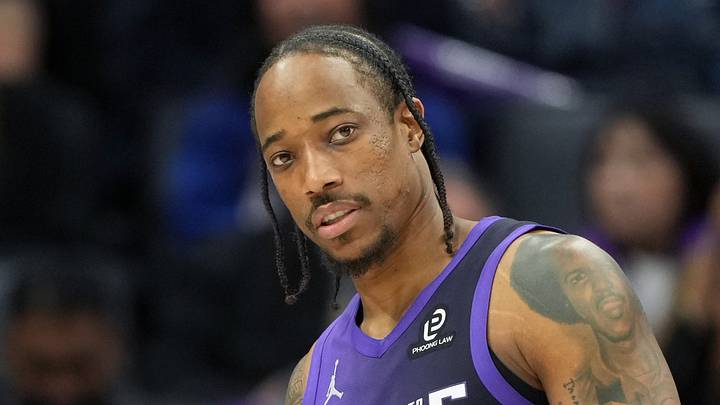Apr 3, 2026; Sacramento, California, USA; Sacramento Kings guard DeMar DeRozan (10) during the third quarter against the New Orleans Pelicans at Golden 1 Center. Mandatory Credit: Darren Yamashita-Imagn Images