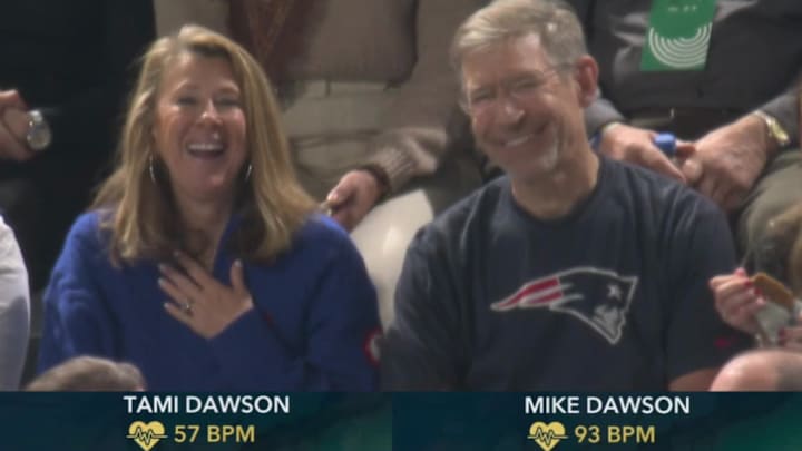 American speed skater Casey Dawson’s parents Tami and Mike wore heart rate monitors while he competed at the Winter Olympics.