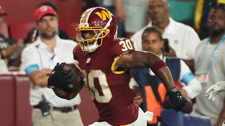 Washington Commanders running back Robert Henry Jr.