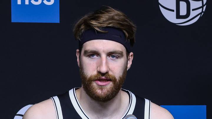Brooklyn, NY, USA; Brooklyn Nets forward Drew Timme (26) speaks at Media Day on Sep 23, 2025. Brooklyn, NY, USA; Brooklyn Nets forward Drew Timme (26) speaks at Media Day on Sep 23, 2025.