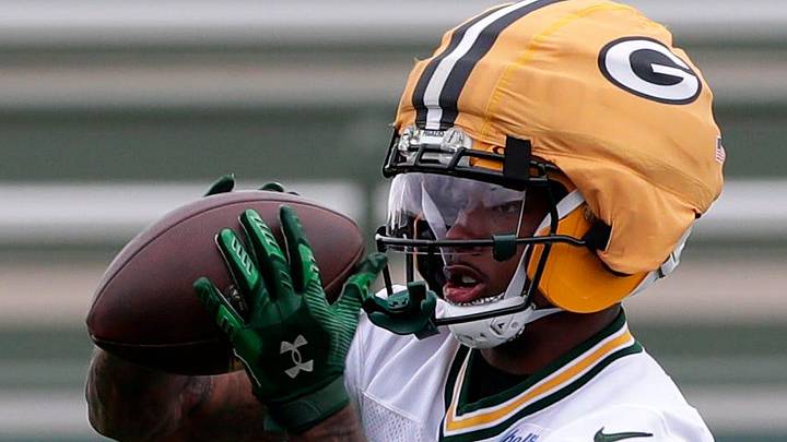 Green Bay Packers receiver Matthew Golden catches a pass.