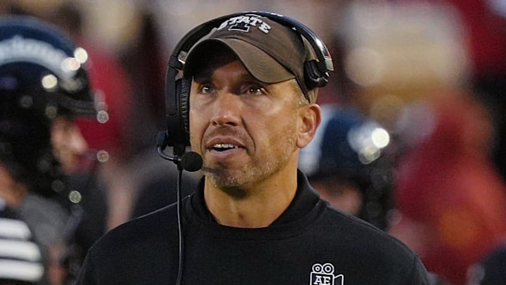 Iowa State Cyclones head coach Matt Campbell reacts during the fourth quarter against BYU at Jack Trice Stadium on Oct. 25, 2025, in Ames, Iowa.