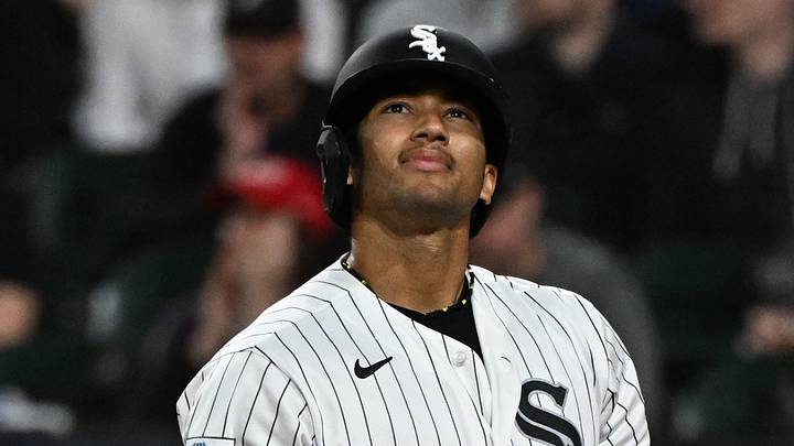 Oct 8, 2026; Chicago, Illinois, USA; Chicago White Sox right fielder Braden Montgomery (24) reacts after striking out during the fourth inning against the Cleveland Guardians in game four of the ALDS for the 2026 MLB Playoffs at Rate Field. Mandatory Credit: Matt Marton-Imagn Images Oct 8, 2026; Chicago, Illinois, USA; Chicago White Sox right fielder Braden Montgomery (24) reacts after striking out during the fourth inning against the Cleveland Guardians in game four of the ALDS for the 2026 MLB Playoffs at Rate Field. Mandatory Credit: Matt Marton-Imagn Images