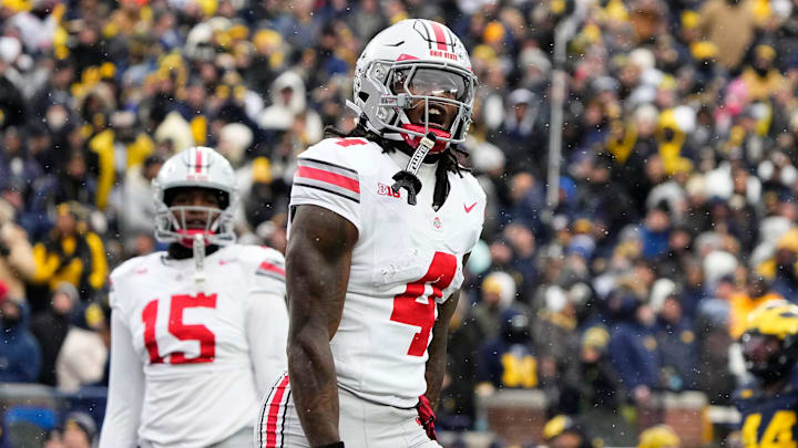 Jeremiah Smith caught a touchdown for Ohio State in its win over Michigan Saturday