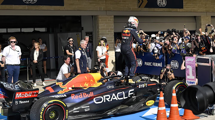 Oct 23, 2022; Austin, Texas, USA; Red Bull Racing Limited driver Max Verstappen (1) of Team