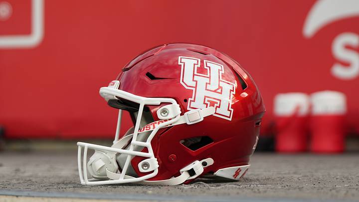 Sep 14, 2024; Houston, Texas, USA; A Houston Cougars helmet on the ground at TDECU Stadium. Mandatory Credit: Sean Thomas-Imagn Images Sep 14, 2024; Houston, Texas, USA; A Houston Cougars helmet on the ground at TDECU Stadium. Mandatory Credit: Sean Thomas-Imagn Images
