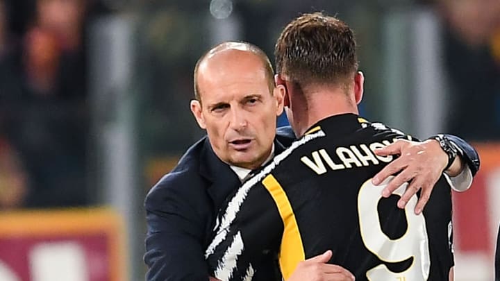 Former Juve manager Max Allegri, left, got goals out of Dusan Vlahovic Former Juve manager Max Allegri, left, got goals out of Dusan Vlahovic