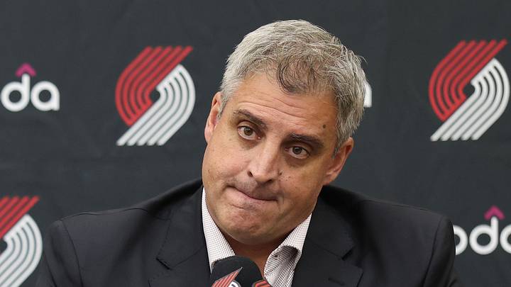 Jun 25, 2026; Portland, OR, USA; Portland Trail Blazers general manager Joe Cronin and head coach Micah Nori answer questions from the press conference at the Trail Blazers Practice Facility. Mandatory Credit: Jaime Valdez-Imagn Images Jun 25, 2026; Portland, OR, USA; Portland Trail Blazers general manager Joe Cronin and head coach Micah Nori answer questions from the press conference at the Trail Blazers Practice Facility. Mandatory Credit: Jaime Valdez-Imagn Images