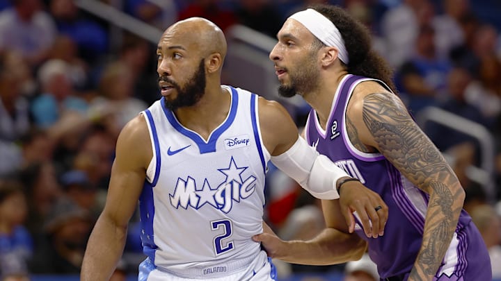Mar 26, 2026; Orlando, Florida, USA; Orlando Magic guard Jevon Carter (2) and Sacramento Kings guard Devin Carter (22) wait for the inbound pass in the first half at Kia Center. Mandatory Credit: Russell Lansford-Imagn Images Mar 26, 2026; Orlando, Florida, USA; Orlando Magic guard Jevon Carter (2) and Sacramento Kings guard Devin Carter (22) wait for the inbound pass in the first half at Kia Center. Mandatory Credit: Russell Lansford-Imagn Images
