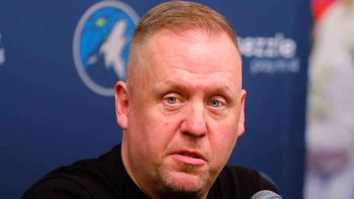 Sep 29, 2025; Minneapolis, MN, USA; Minnesota Timberwolves president of basketball operations Tim Connelly speaks to the media during media day at Target Center. Mandatory Credit: Bruce Kluckhohn-Imagn Images Sep 29, 2025; Minneapolis, MN, USA; Minnesota Timberwolves president of basketball operations Tim Connelly speaks to the media during media day at Target Center. Mandatory Credit: Bruce Kluckhohn-Imagn Images